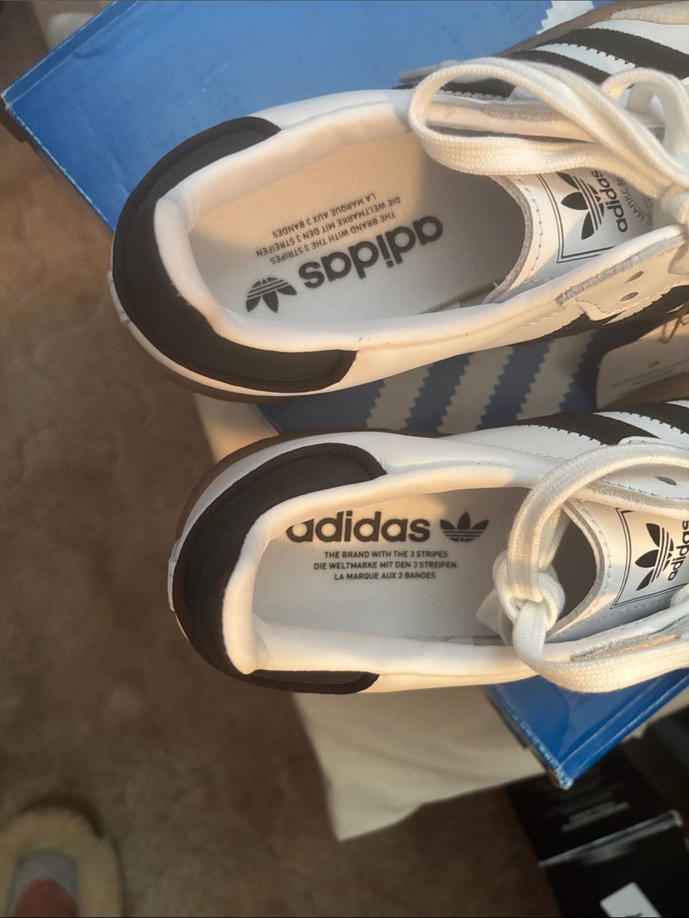 adidas Samba White Black Gum Classic Athletic Shoes - Picture 3 of 6